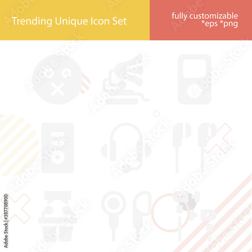 Simple set of observer related filled icons.