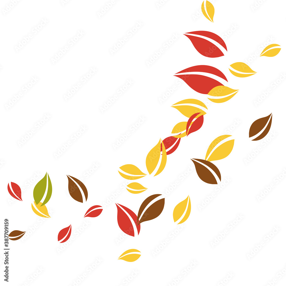 Falling autumn leaves. Red, yellow, green, brown c Falling autumn leaves. Red, yellow, green, brown c