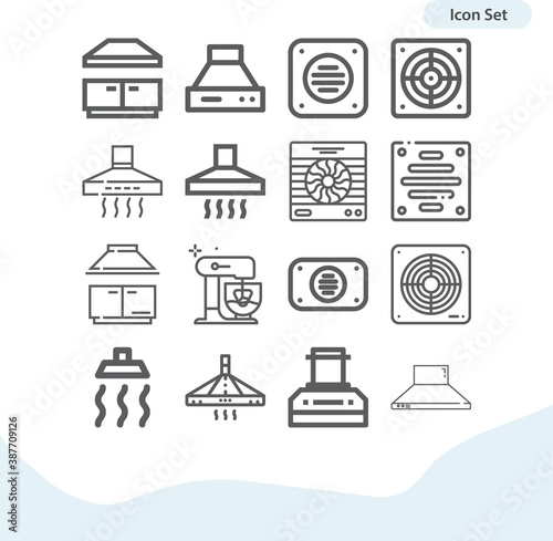 Simple set of extractor related lineal icons.