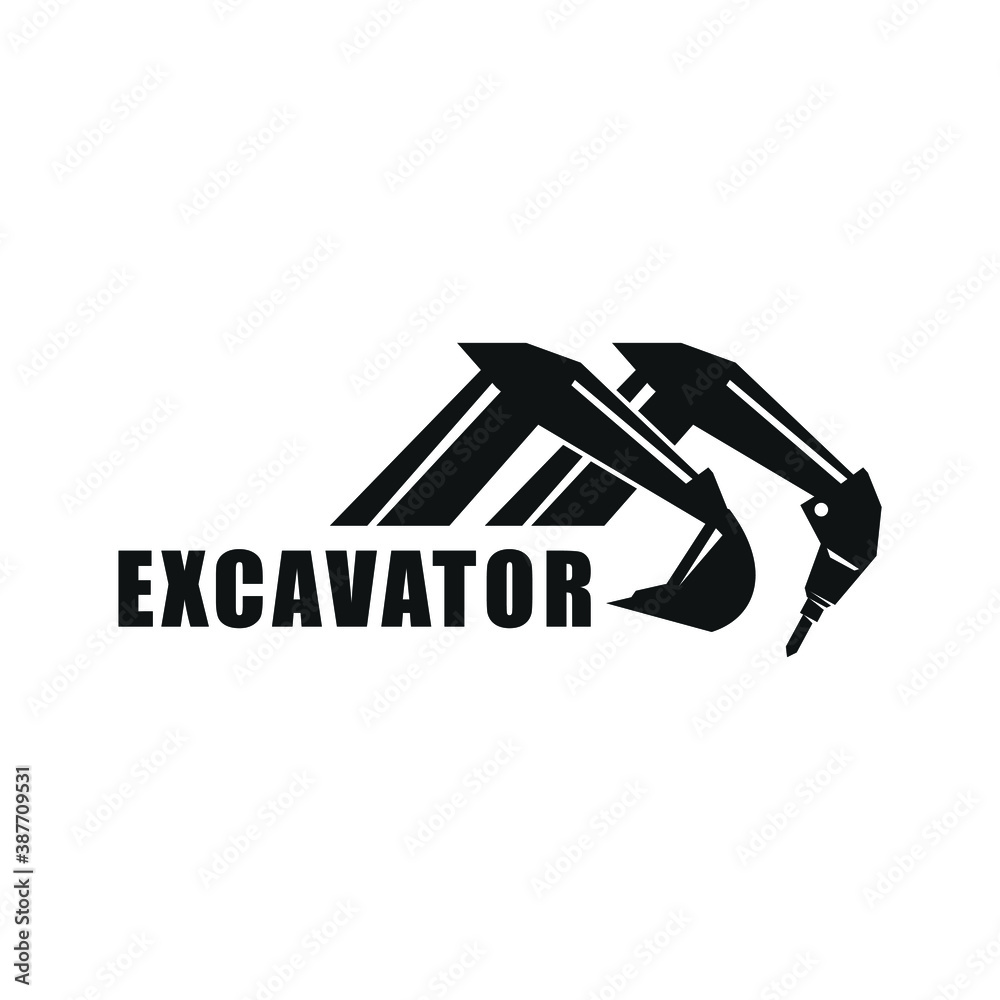 breaker and bucket excavator logo breaker and bucket excavator logo