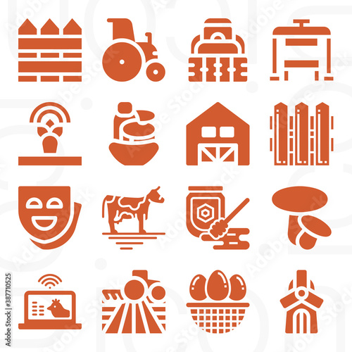 16 pack of cultivation  filled web icons set