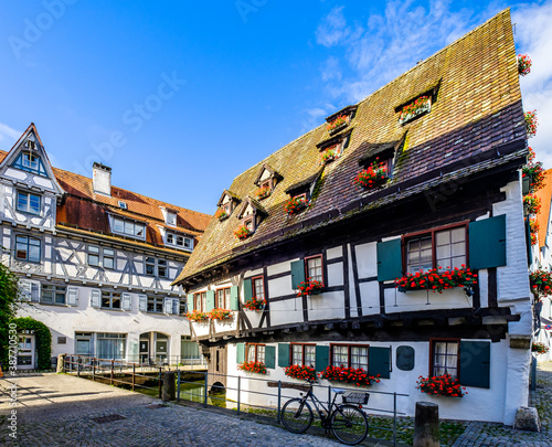 historic facades at the old town of Ulm in Germany photo