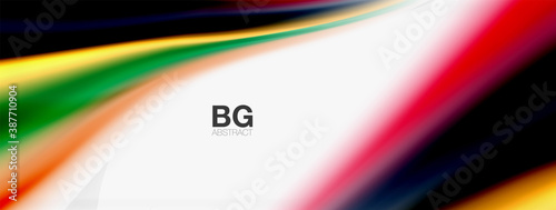 Abstract Background. Smooth flowing lines, blurred waves, rainbow color style stripes. Vector illustrations for covers, banners, flyers and posters and other