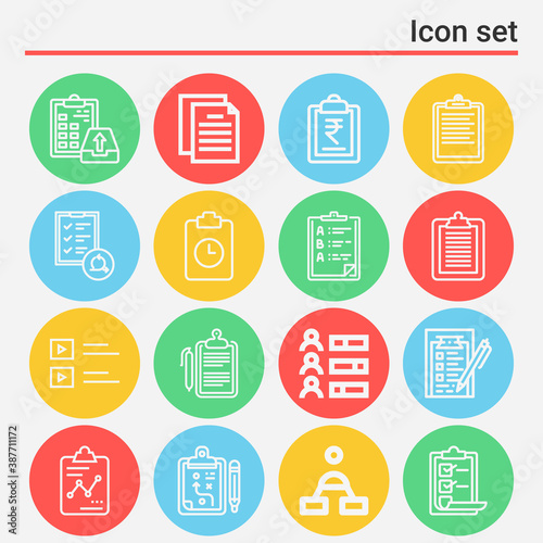 16 pack of tasks  lineal web icons set