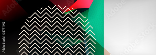 Low poly 3d geometric shapes, minimal abstract background. Vector illustrations for covers, banners, flyers and posters and other