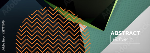 Low poly 3d geometric shapes, minimal abstract background. Vector illustrations for covers, banners, flyers and posters and other
