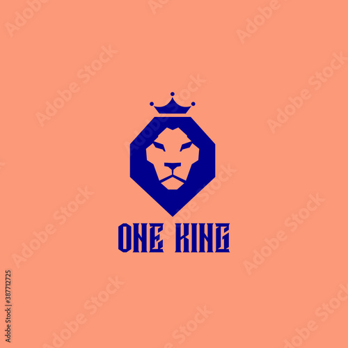 Lion Logo With Modern Shape and Crown
