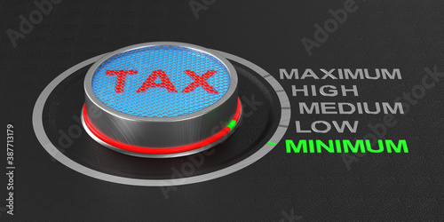 Obraz na płótnie button minimum tax. 3D illustration