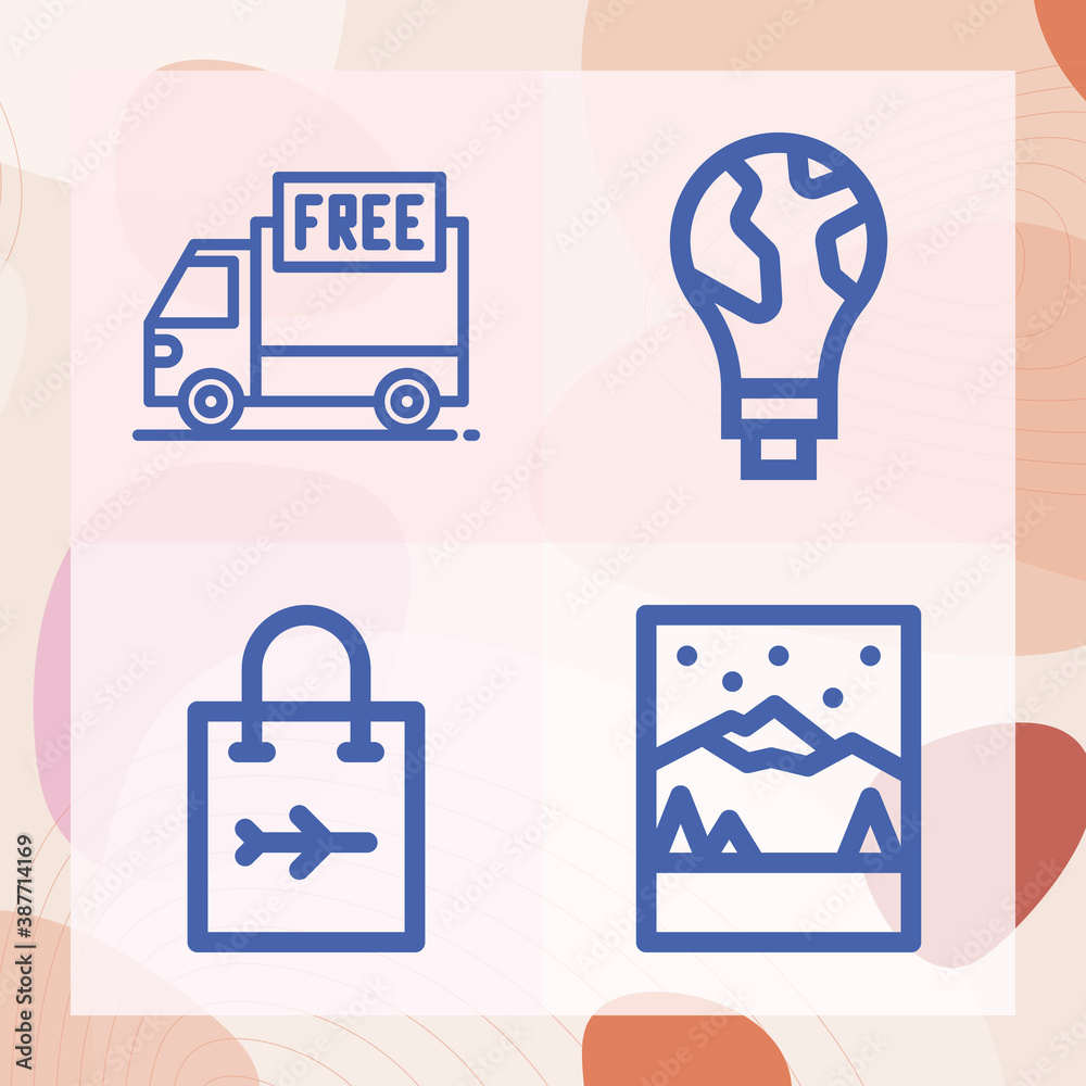 Simple set of relieve related lineal icons Simple set of relieve related lineal icons