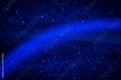 Majestic dark blue sparkle snow. Cosmic Christmas background for design  cards  posters.