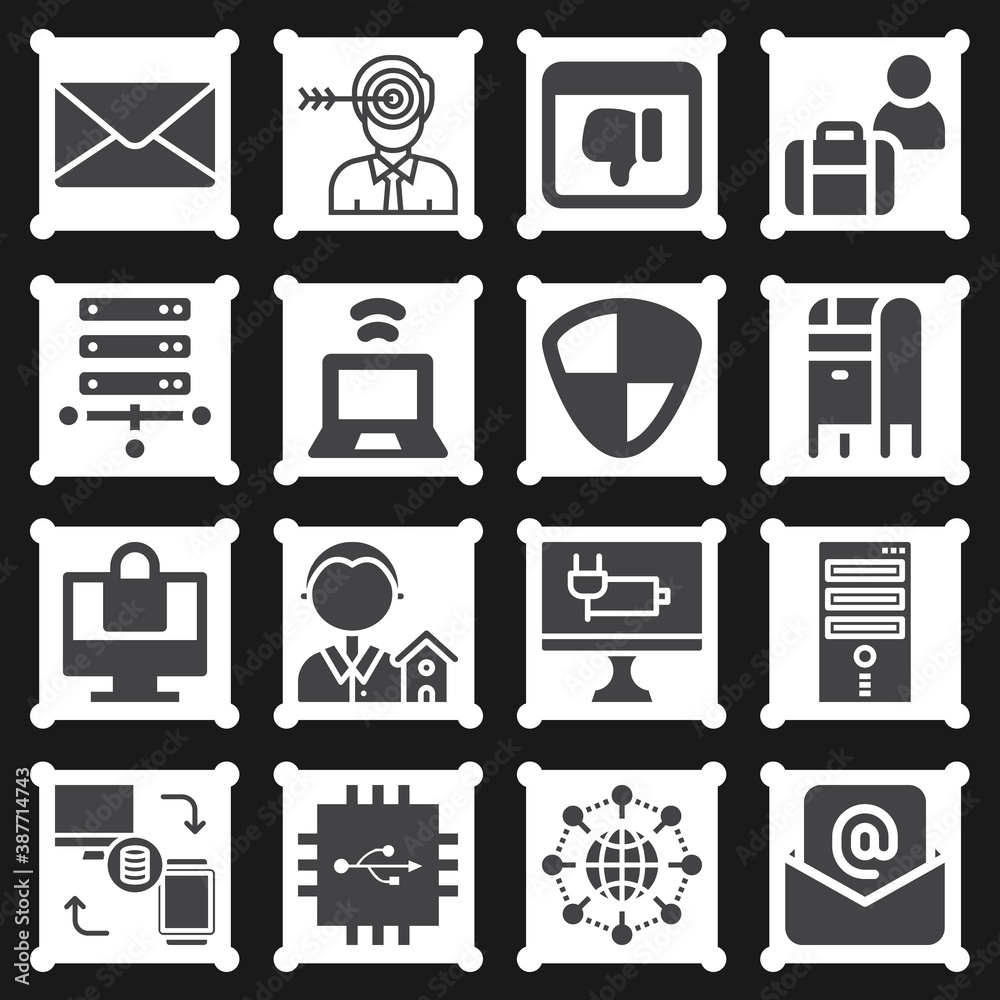 16 pack of client filled web icons set 16 pack of client filled web icons set