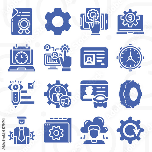 16 pack of empowerment  filled web icons set