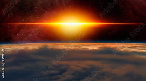 Fototapeta Naklejka Na Ścianę i Meble -  Supernova explosion in the center of galaxy 