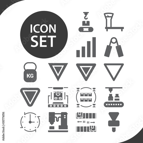 Simple set of tonnes related filled icons.