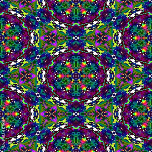 Pattern mosaic kaleidoscopic seamless generated texture  ornament  fragile  fractal  material  abstract render background