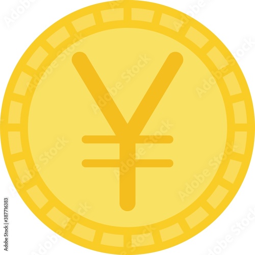 Yen and yuan coin, currency sign used for the Japanese yen and the Chinese yuan