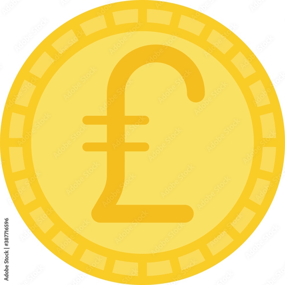 Pound coin icon, for currencies called pound Pound coin icon, for currencies called pound