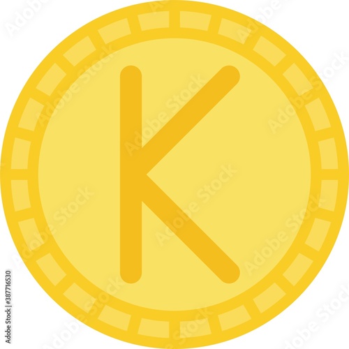 Kyat Kina or Kwacha coin, currency of many countries