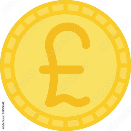 Pound coin icon, for currencies called pound