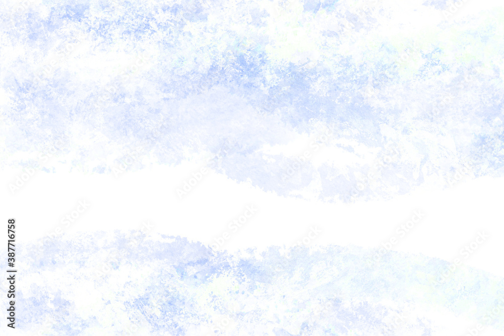 ブルーの水彩タッチの背景素材　アブストラクト　

