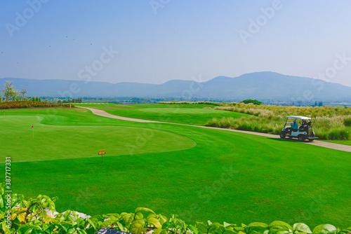 Golf course scenery view