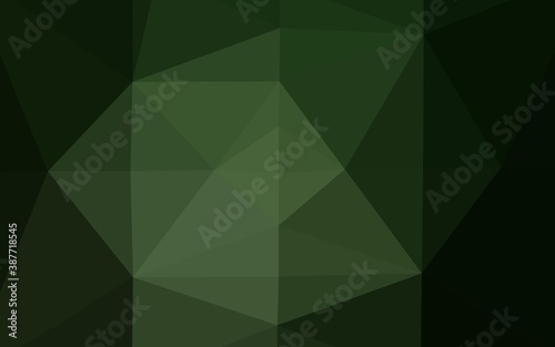 Dark Green vector shining triangular pattern.