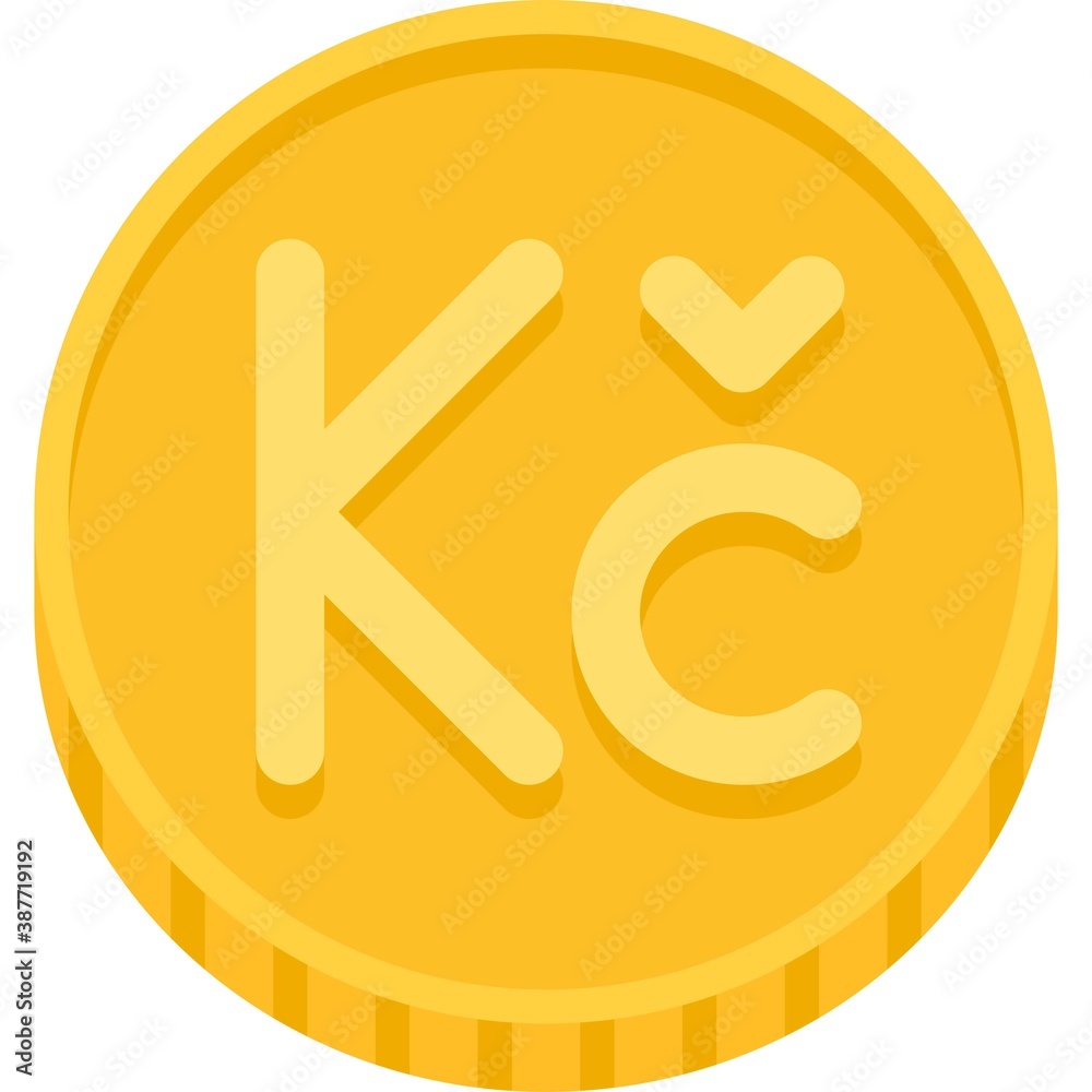 Czech koruna coin, currency of the Czech Republic Czech koruna coin, currency of the Czech Republic