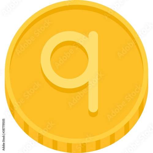 Albanian qindarkë coin icon, currency of Albania