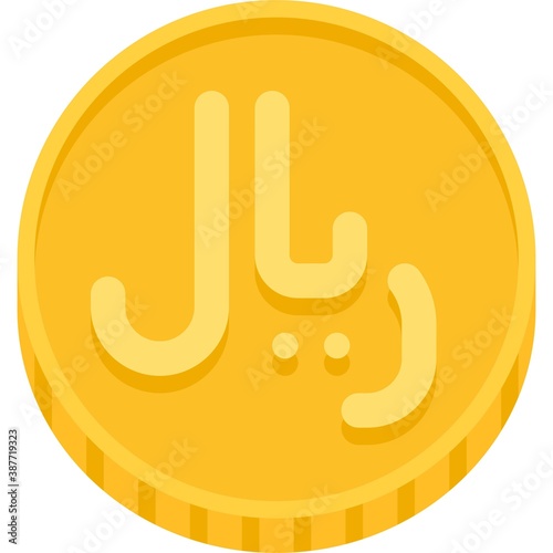 Iranian rial coin icon, currency of Iran photo