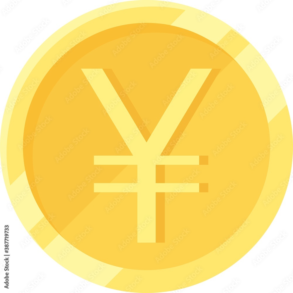 Yen and yuan coin, currency sign used for the Japanese yen and the Chinese yuan Yen and yuan coin, currency sign used for the Japanese yen and the Chinese yuan