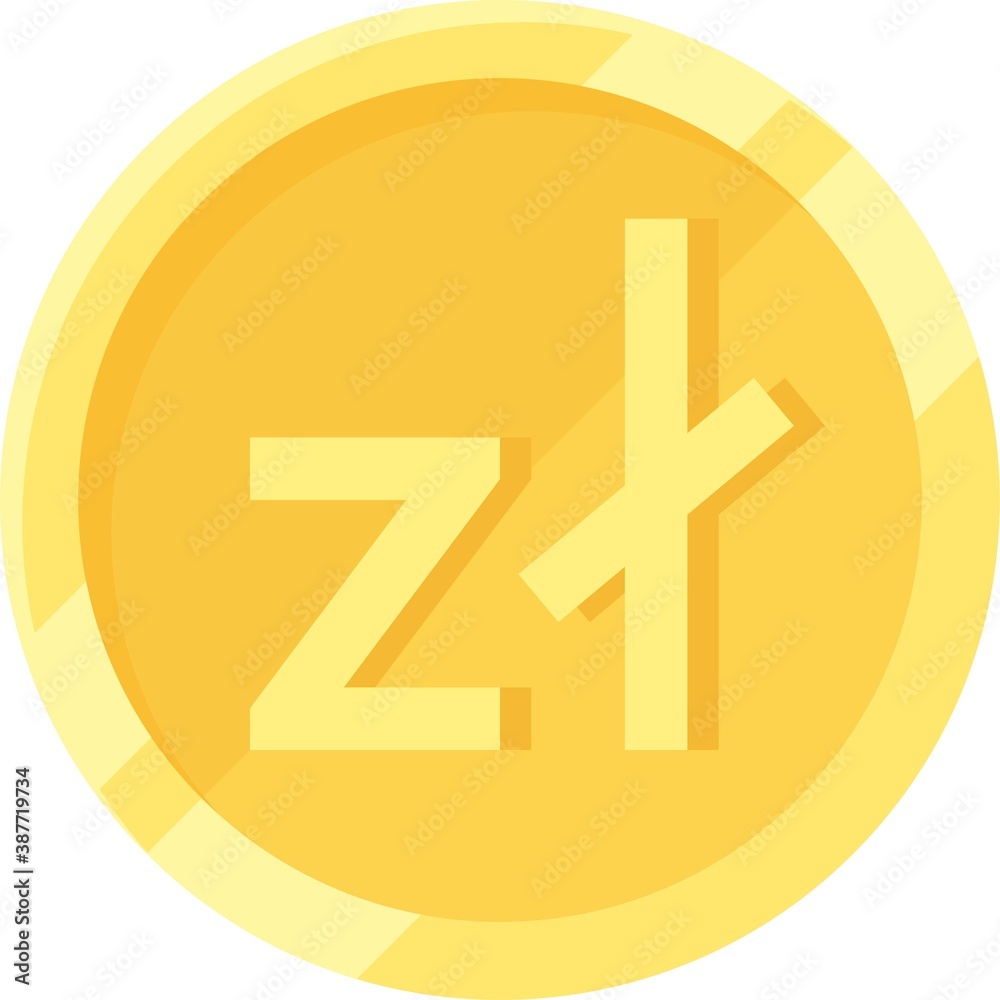 Fototapeta premium Polish złoty coin, official currency and legal tender of Poland