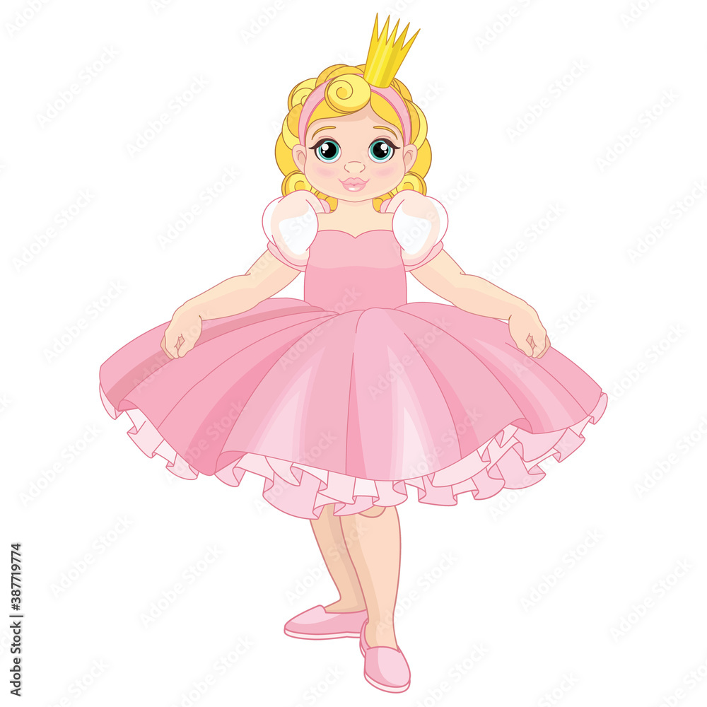 Cute Princess Ballerina isolated on white background Cute Princess Ballerina isolated on white background