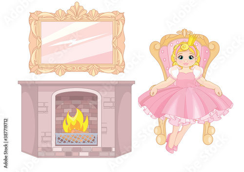 Princess furniture. Collection decor elements for living room