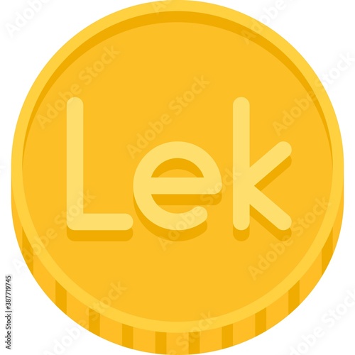 Lek coin icon, official currency of Albania