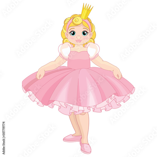 Cute  Princess Ballerina isolated on white background