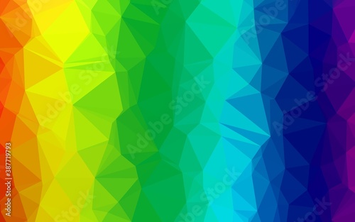 Light Multicolor  Rainbow vector shining triangular pattern.