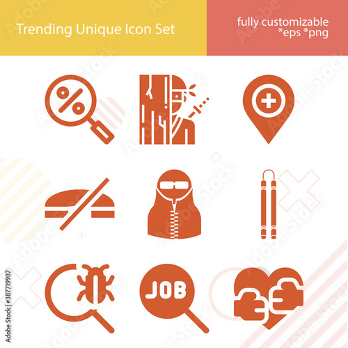 Simple set of themselves related filled icons.