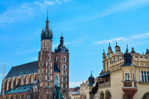 St. Mary's Basilica in Cracow, old town, Poland