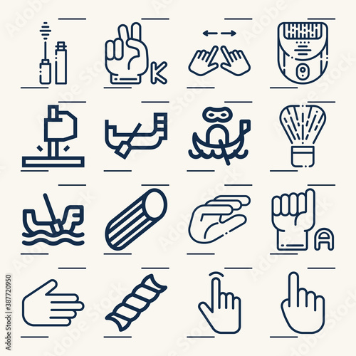 Simple set of accessible related lineal icons.