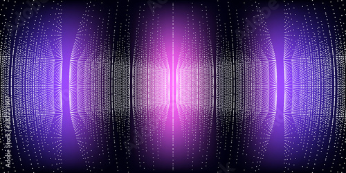 Abstract futuristic color background. Geometric grid with particles.