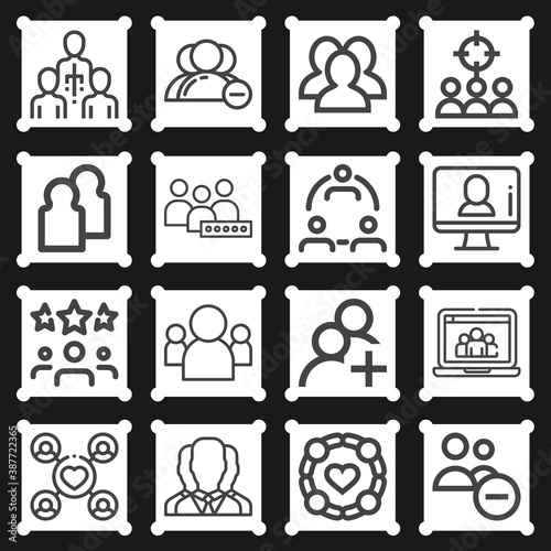 16 pack of ethnicity  lineal web icons set