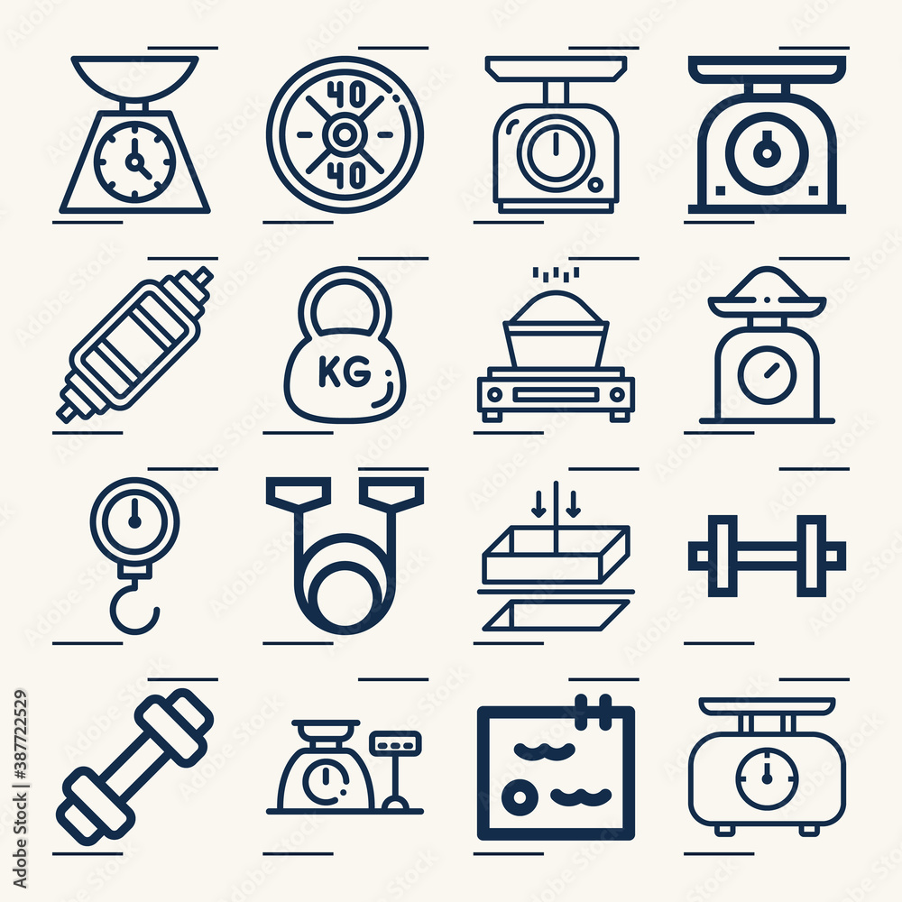 Simple set of exercising related lineal icons. Simple set of exercising related lineal icons.