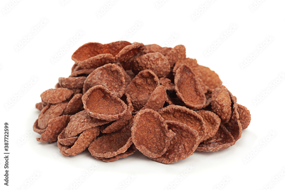 Obraz premium Brown cocoa cornflakes closeup