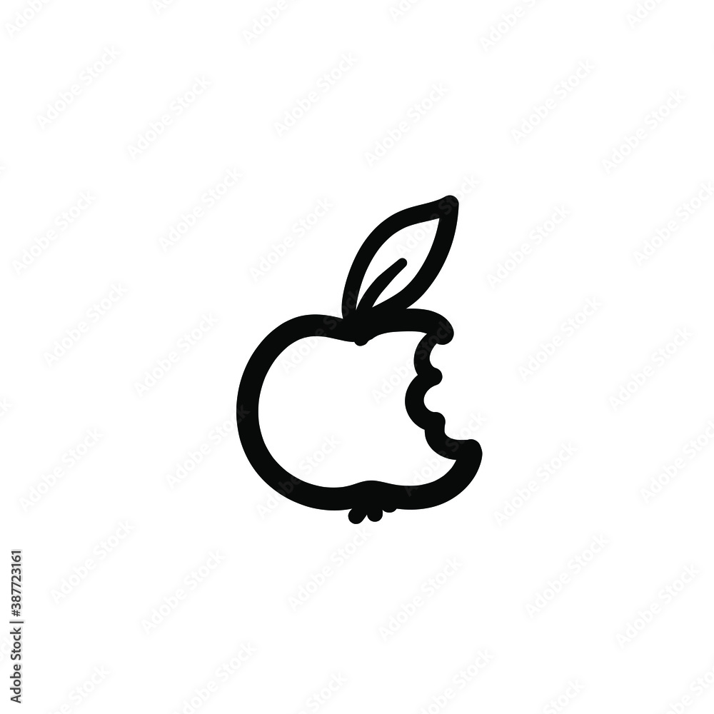 Obraz premium Hand drawn apple. Simple vector icon