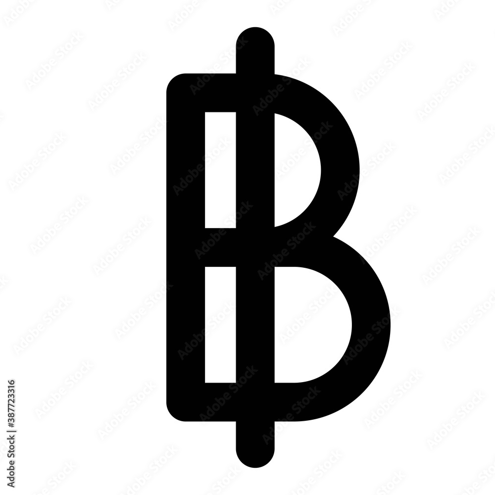Thai baht sign, official currency of Thailand Thai baht sign, official currency of Thailand