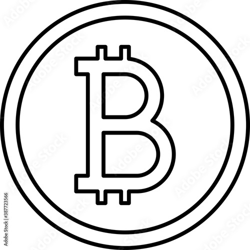 Bitcoin cryptocurrency vector icon, decentralized digital currency