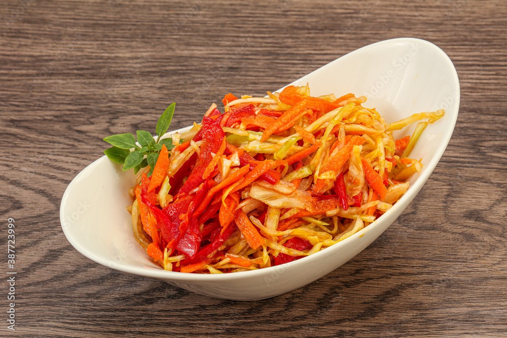 Cabbage salad with carrot and pepper Cabbage salad with carrot and pepper