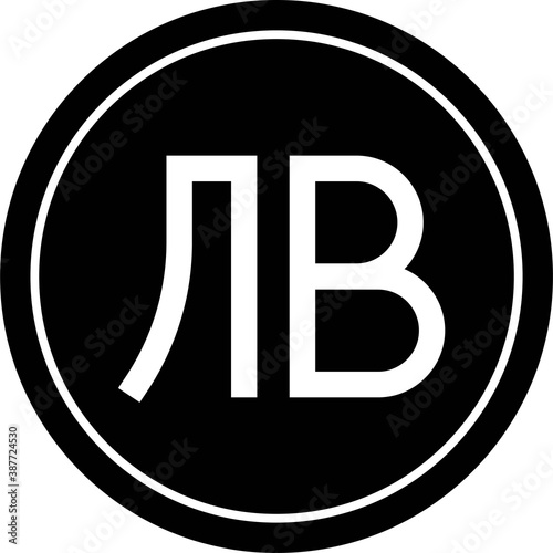 Bulgarian lev coin icon, currency of Bulgaria
