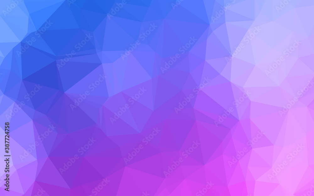 Obraz premium Light Pink, Blue vector polygon abstract background.