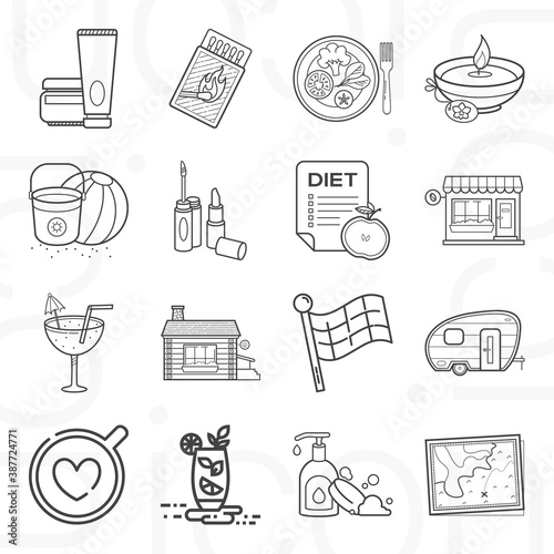 фотографія 16 pack of practicable  lineal web icons set